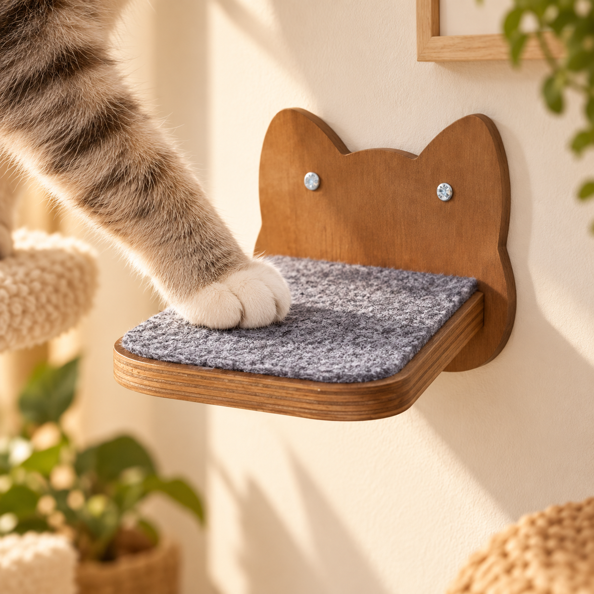 Étagère murale pour chat en bois