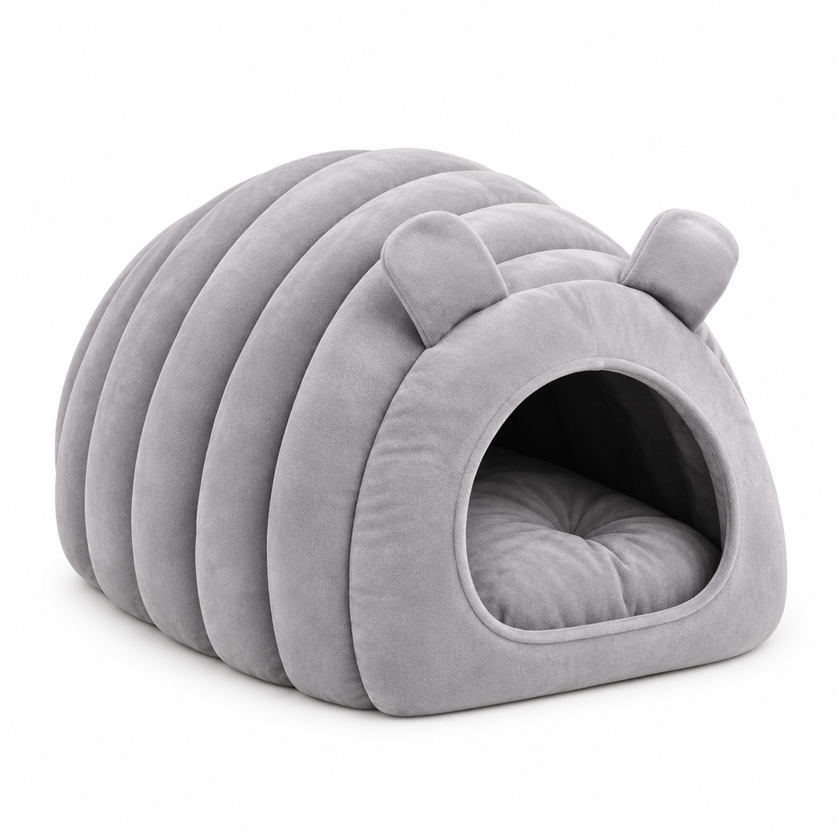 Niche douillette en forme de tunnel pour chat