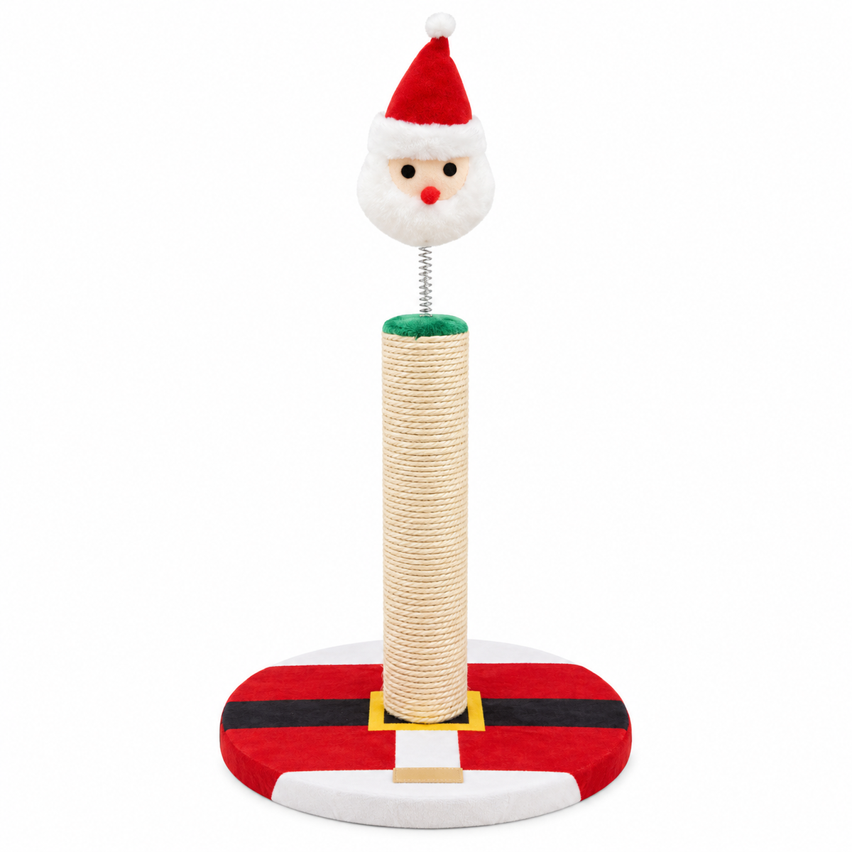 Griffoir de Noël pour chat avec Père Noël sur ressort