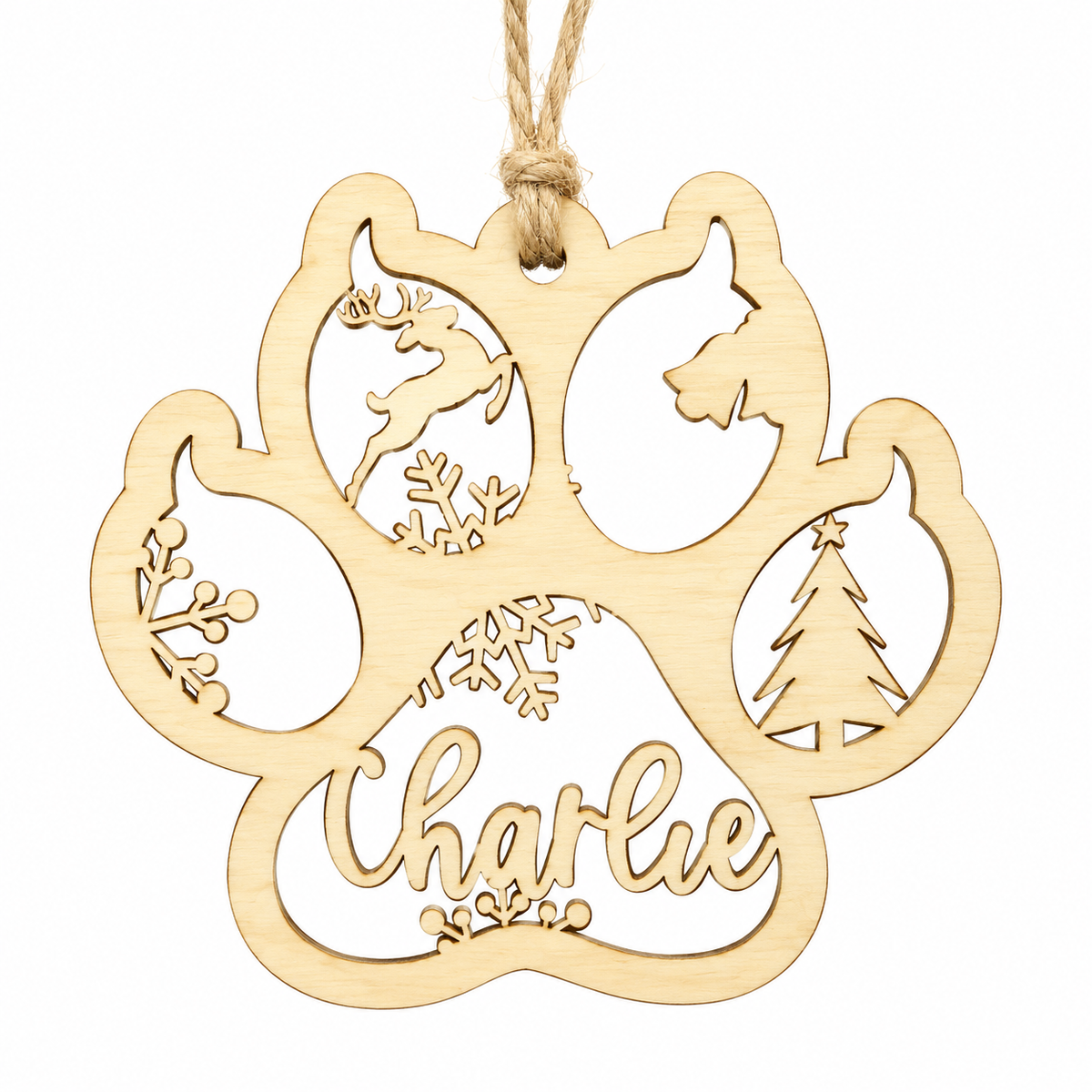 Décoration de Noël personnalisée en forme de patte