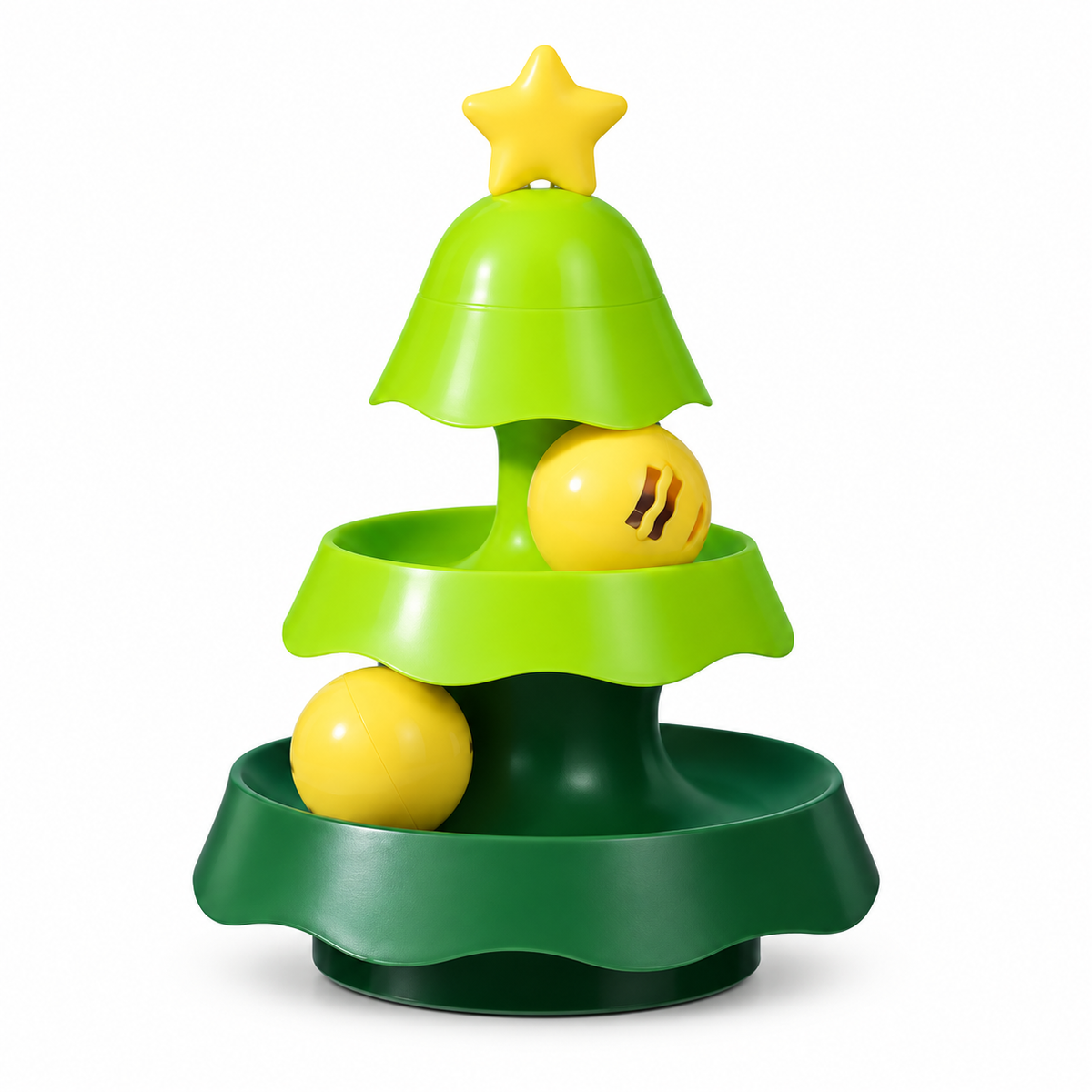 Jouet pour chat sapin de Noël avec circuit à balles