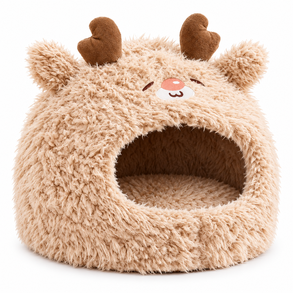 Niche Noël douillette en peluche pour chat
