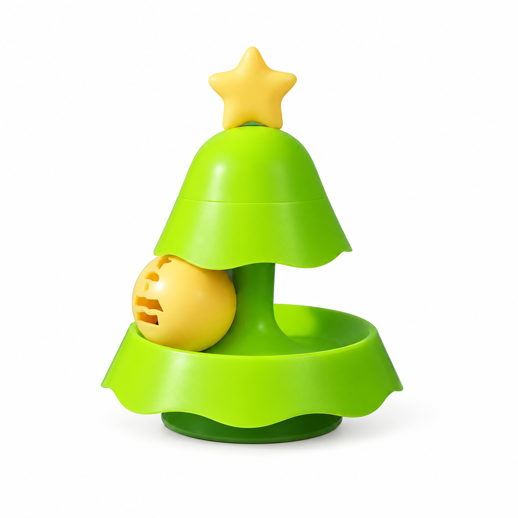 Jouet pour chat sapin de Noël avec circuit à balles