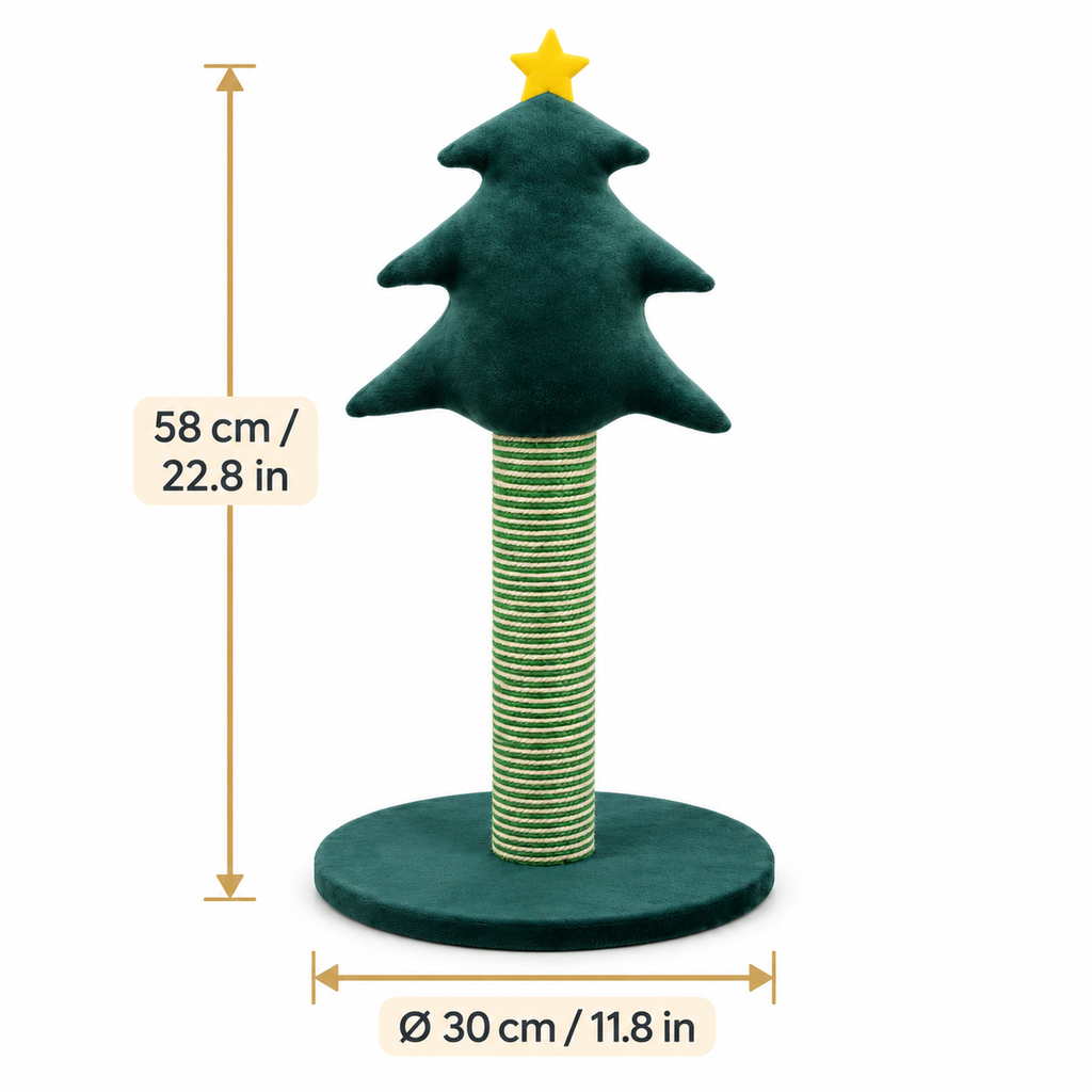 Griffoir pour chat sapin de Noël en sisal – 58 cm