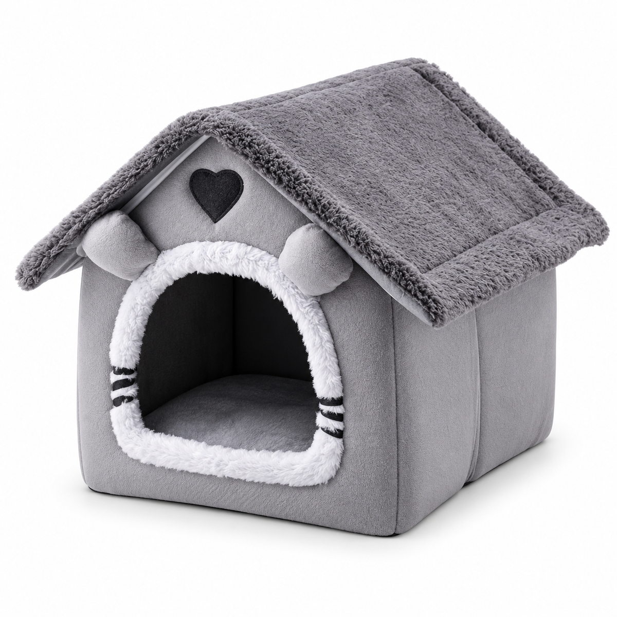 Maisonnette douillette pour chat en polyester et peluche