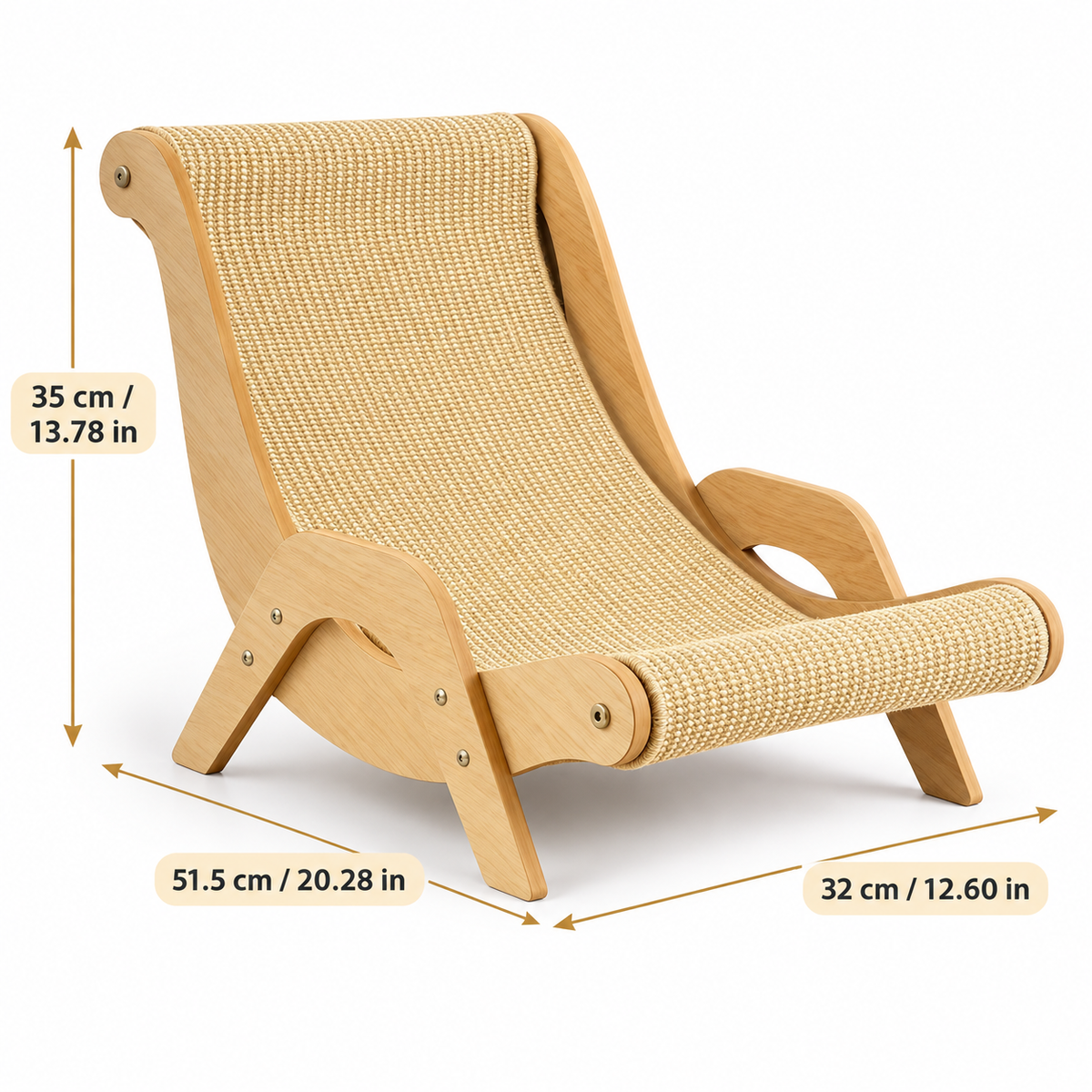 Chaise longue griffoir pour chat en sisal naturel
