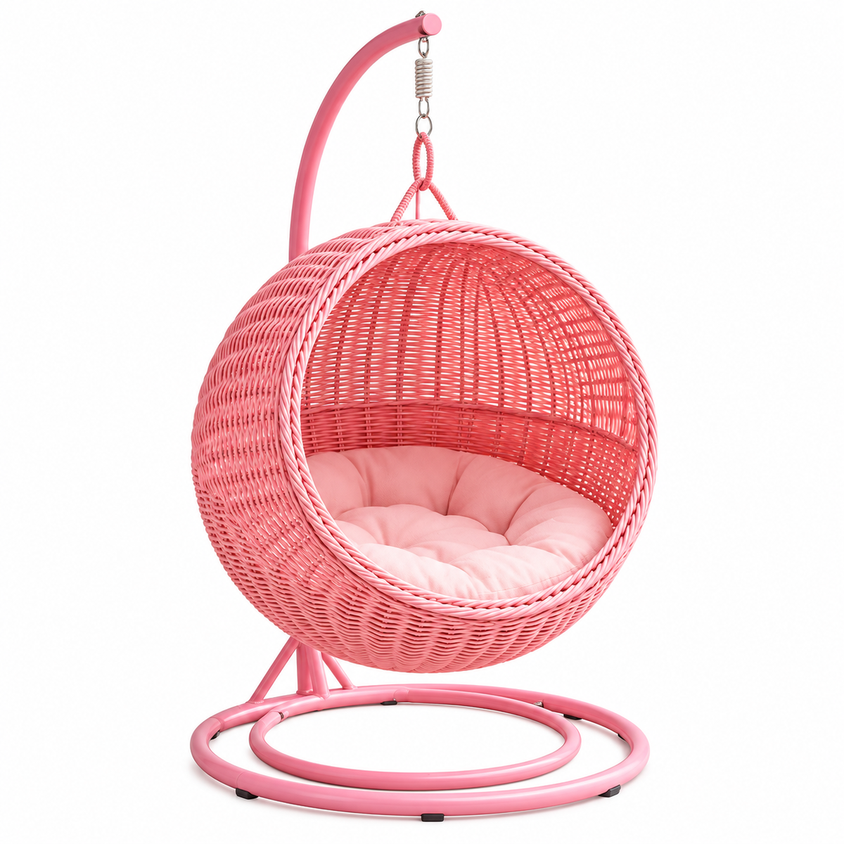 Panier suspendu pour chat en rotin synthétique avec coussin lavable