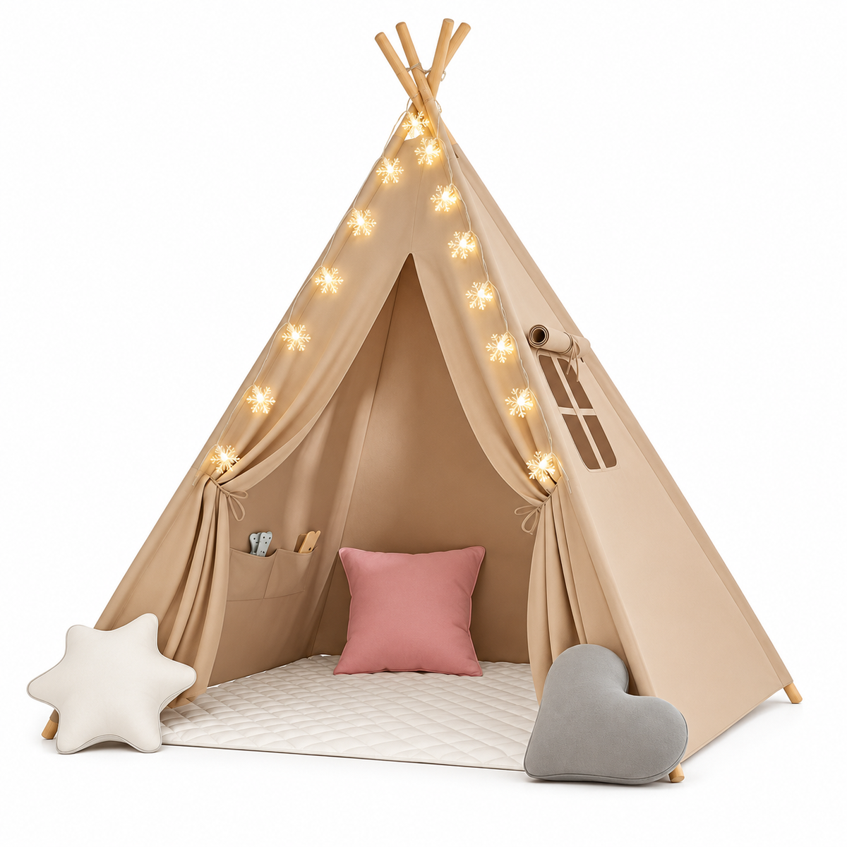 Tente tipi pour chat avec tapis moelleux et coussins