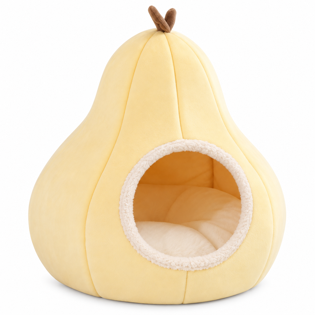 Lit pour chat en forme de poire avec intérieur douillet