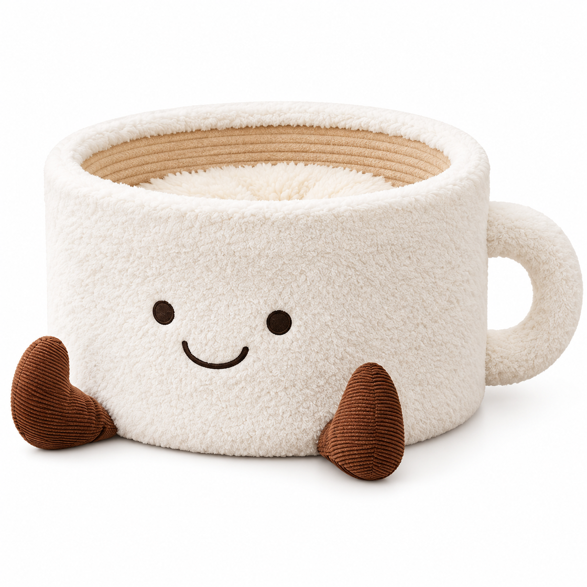 Lit pour chat en forme de tasse avec griffoir intégré