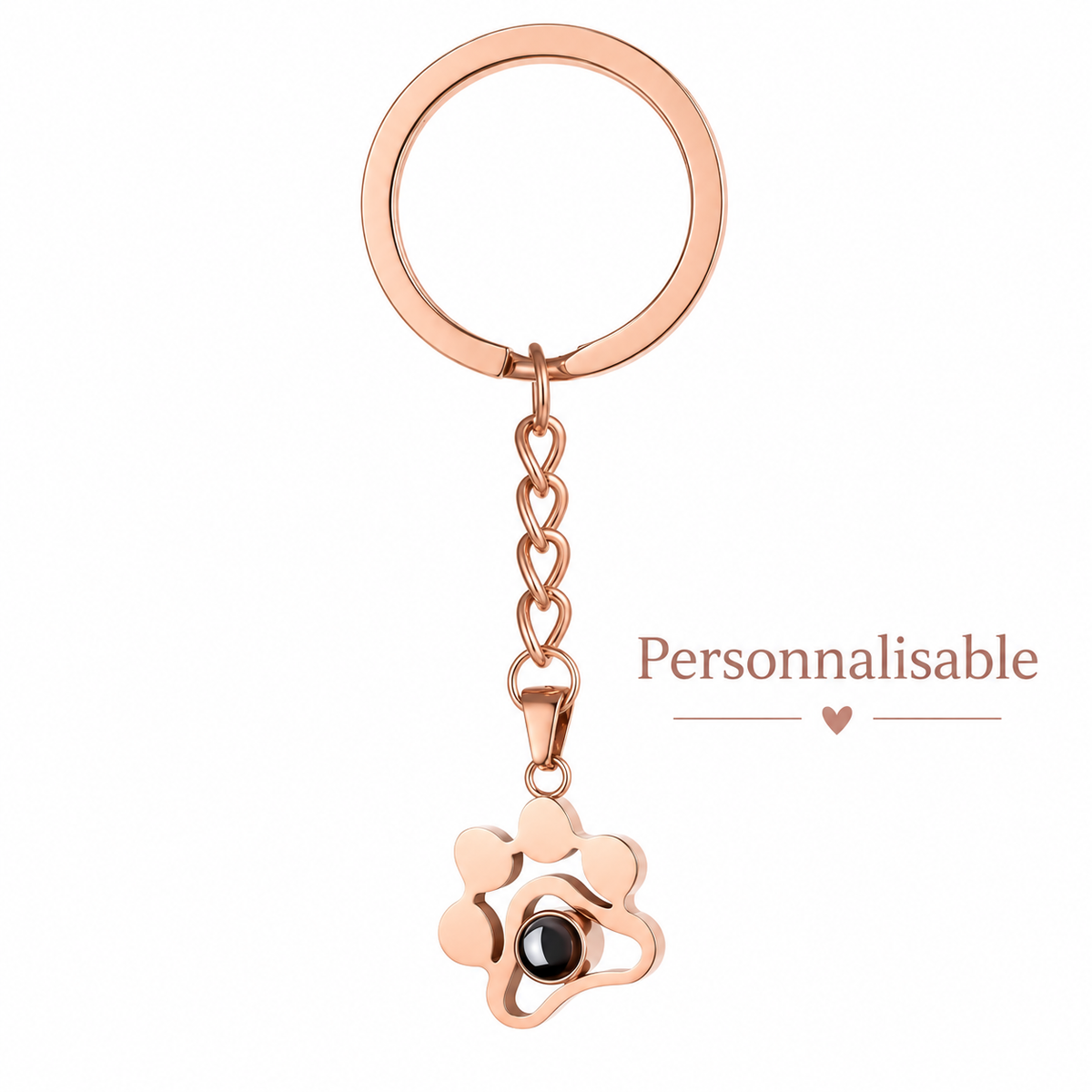 Porte-clés patte personnalisé avec photo de votre animal