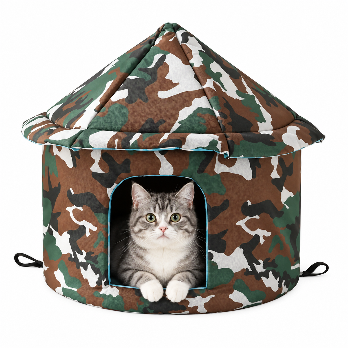 Niche d’extérieur ronde et pliable pour chat en tissu Oxford