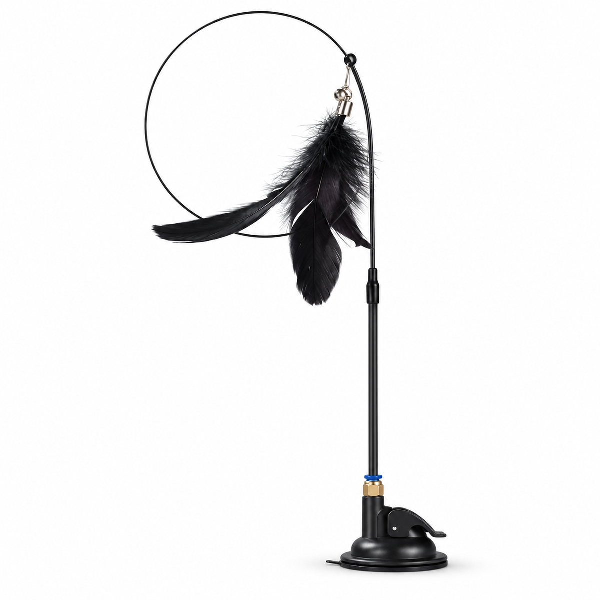 Jouet interactif à plumes avec ventouse pour chat