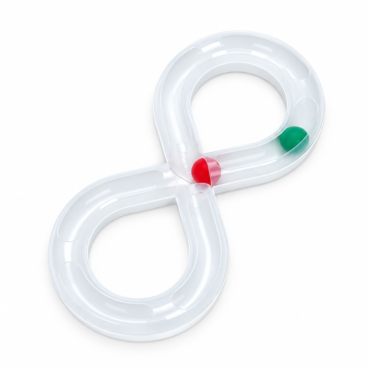 Circuit orbital en forme de 8 avec balles pour chat